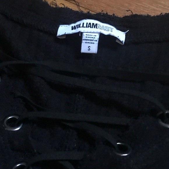 black cross tie shirt. Waffle fabric - Picture 2 of 5